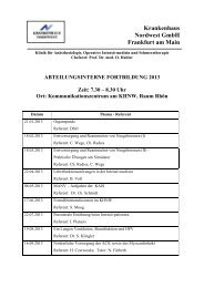 Interne Fortbildung 2013 - Krankenhaus Nordwest