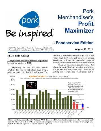 Pork Merchandiser's Profit Maximizer - PorkFoodService.Com