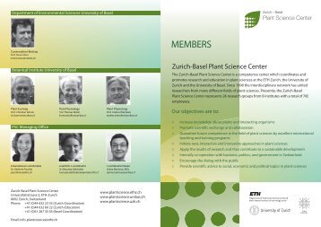 PSC Member Flyer - Zurich-Basel Plant Science Center