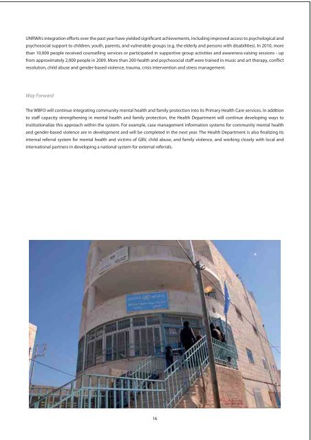 Annual Report of the Department of Health 2010 - Unrwa