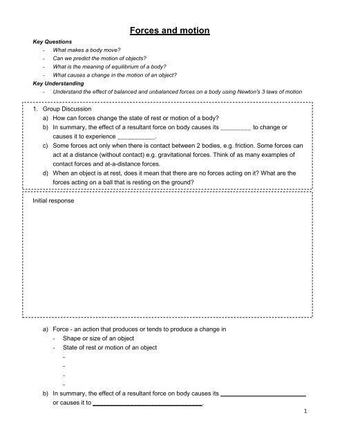 Forces And Motion Asknlearn