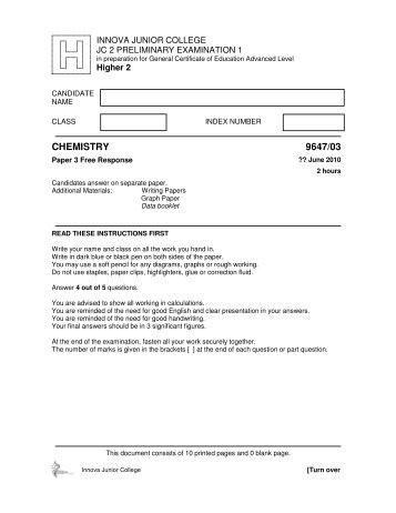 CHEMISTRY 9647/03 - ASKnLearn