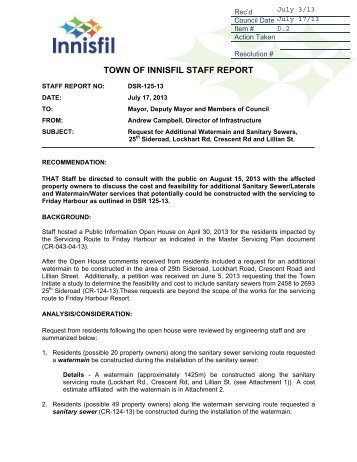 dsr 102 13 alcona s sec pl sleeping lion sup town of innisfil dsr report