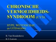 CHRONISCHE VERMOEIDHEIDS-SYNDROOM en ... - KU Leuven