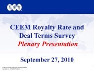 CEEM Royalty Rate and Deal Terms Survey Plenary Presentation