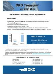 DKD Treasury+ Ihre Vorteile - Dexia Hypothekenbank Berlin AG