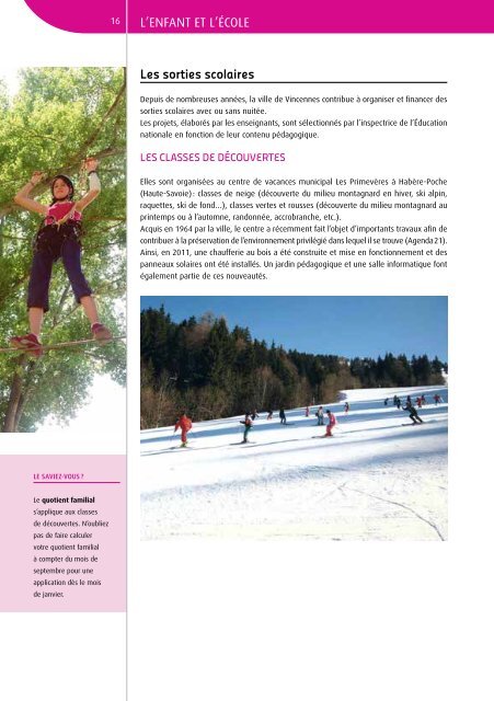 Guide Enfance - Jeunesse 2013/2014 - Ville de Vincennes