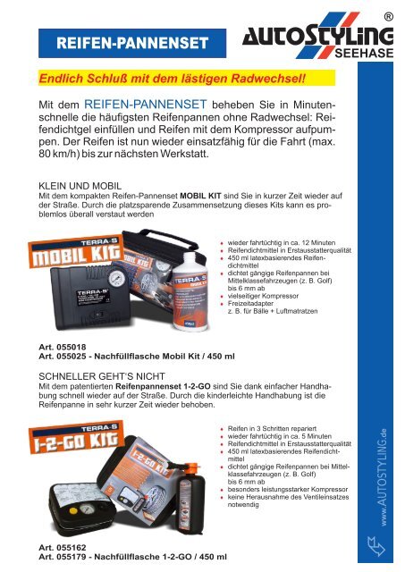 Prospekt Terra-S Reifen-Pannenset zum Download - Seehase