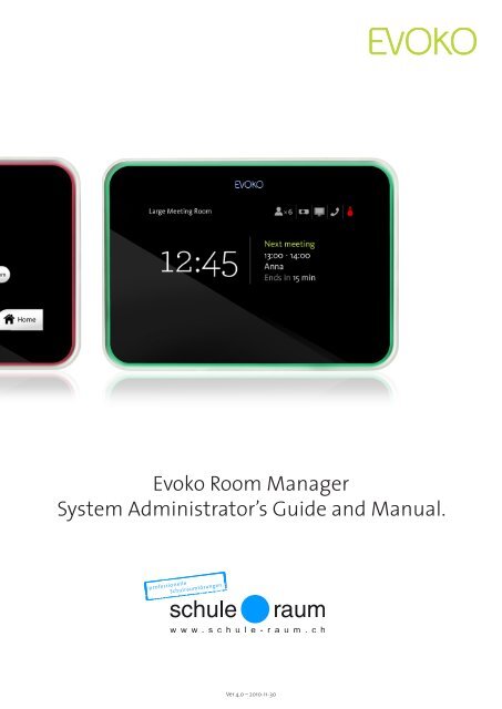 Evoko Room Manager System Administrator S Guide And Manual