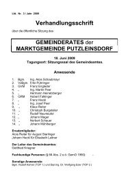 3. Sitzung (62 KB) - .PDF - Marktgemeinde Putzleinsdorf