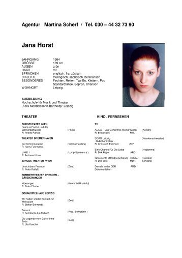 Jana Horst - Agentur-Scherf