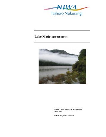 Lake Matiri Aquatic Report 2007