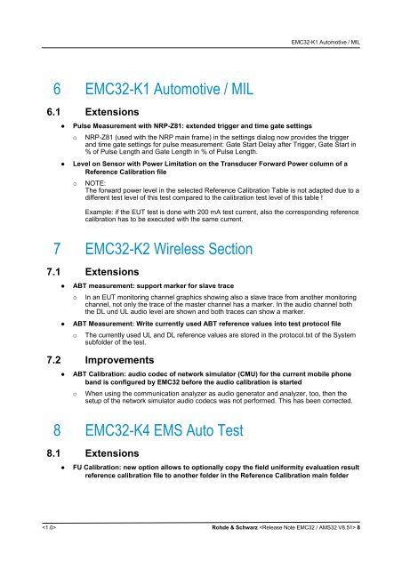 EMC32 / AMS32 V8.52 Release Note - Rohde & Schwarz