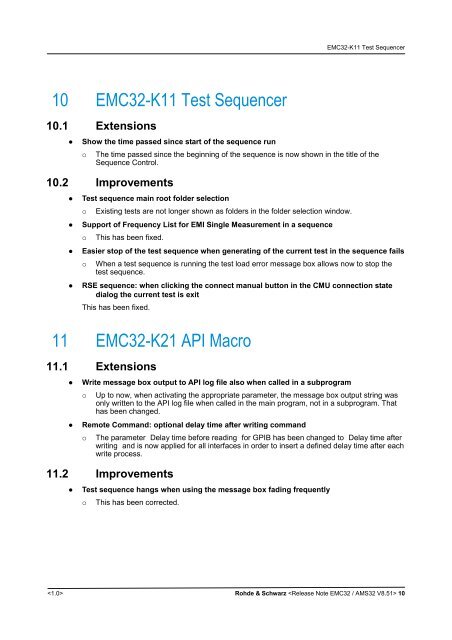 EMC32 / AMS32 V8.52 Release Note - Rohde & Schwarz