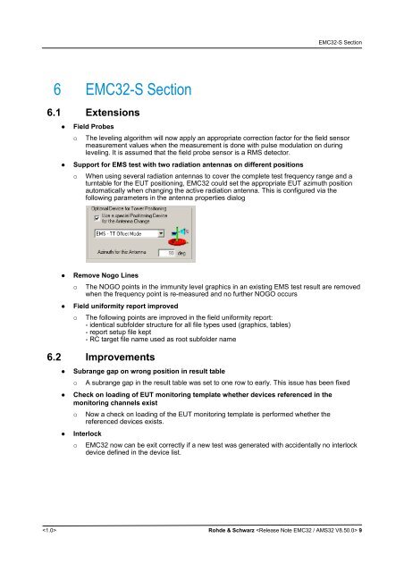 EMC32 / AMS32 V8.52 Release Note - Rohde & Schwarz