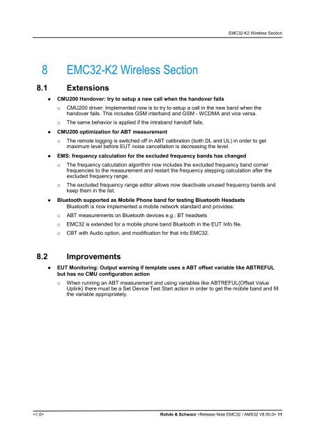 EMC32 / AMS32 V8.52 Release Note - Rohde & Schwarz