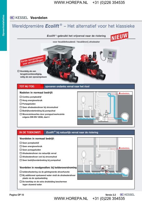 Opvoerinstallaties / Pompen, Pompstations - Horepa