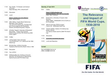 The Relevance and Impact of FIFA World Cups, 1930-2010