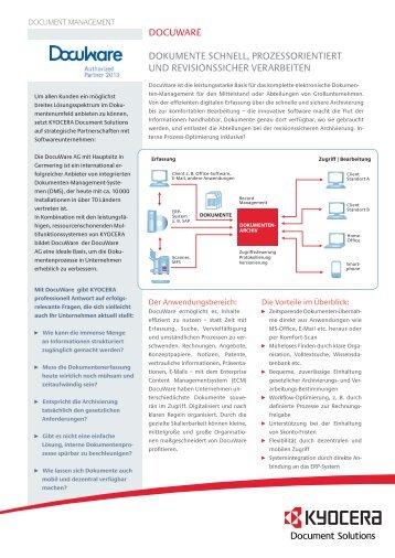 DOCUWARE 6 DOKUMEntE SCHnELL ... - Kyocera