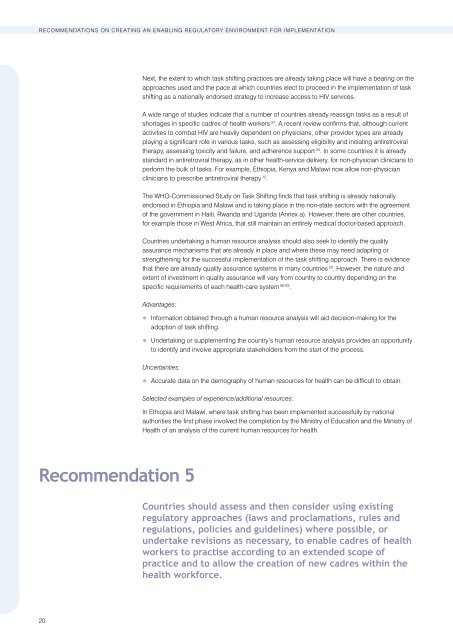 Task Shifting - Global Recommendations and Guidelines - unaids