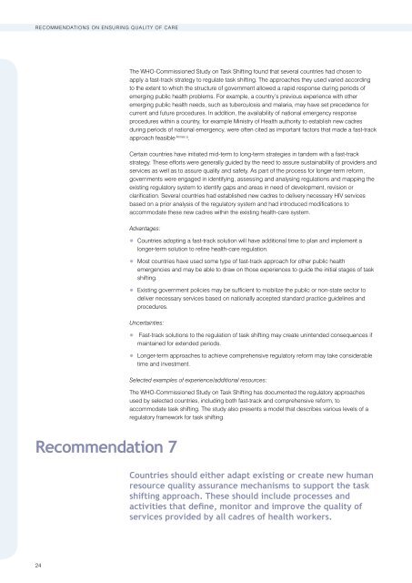 Task Shifting - Global Recommendations and Guidelines - unaids