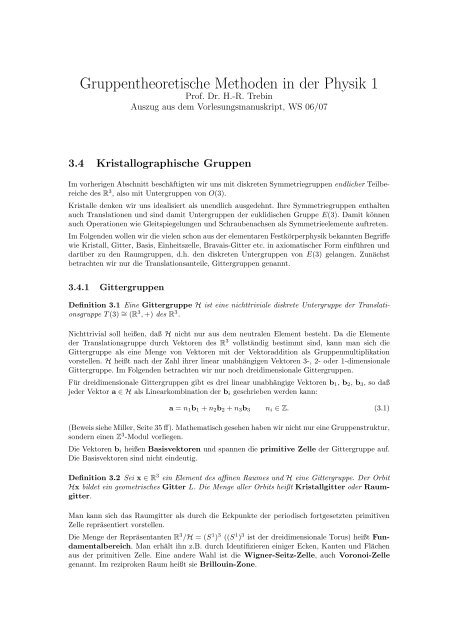 Kristallographische Gruppen