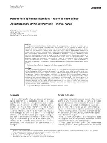 Periodontite apical assintomÃ¡tica â relato de caso clÃ­nico ... - Unip