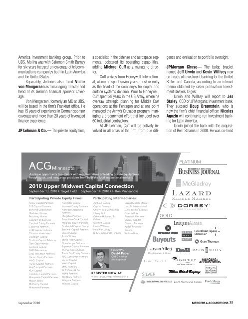 September 2010 - Association for Corporate Growth