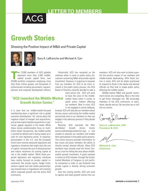 September 2010 - Association for Corporate Growth