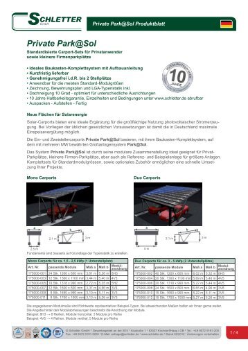 Produktblatt - Schletter GmbH