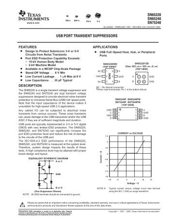 USB Port Transient Suppressors (Rev. G)