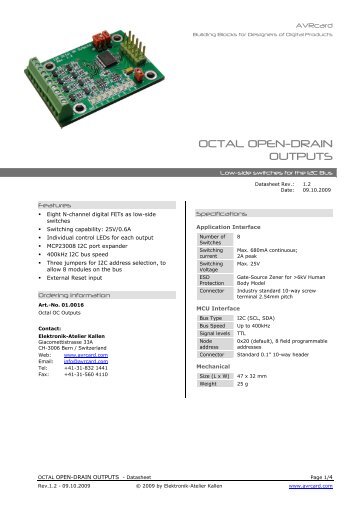 Product Datasheet V1.2 - AVRcard