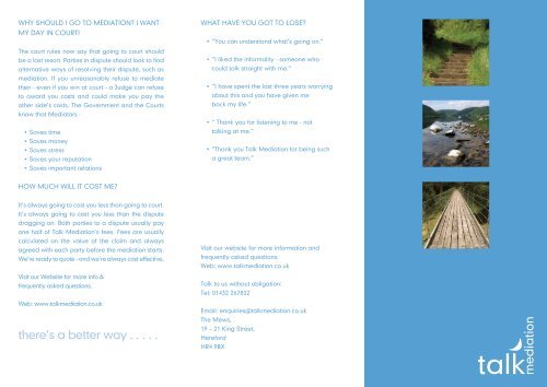 Mediation Leaflet - Festival Housing