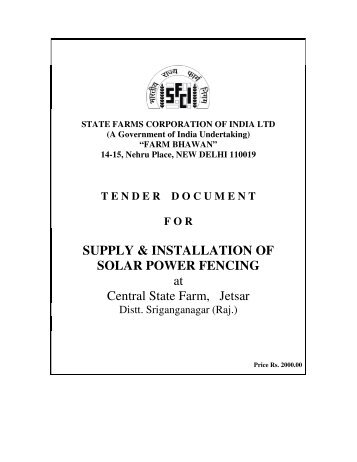 Tender Documents - SFCI