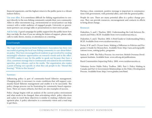 Community Fisheries Management Handbook - Saint Mary's University