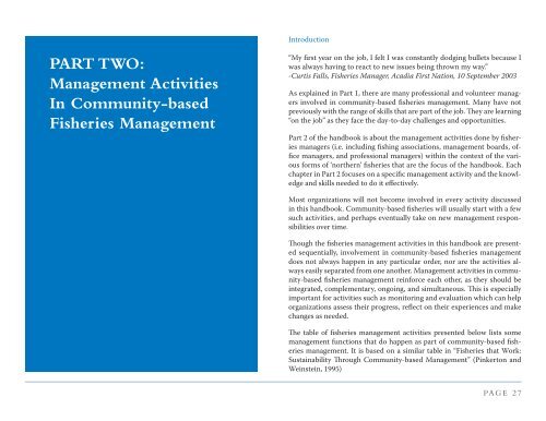 Community Fisheries Management Handbook - Saint Mary's University