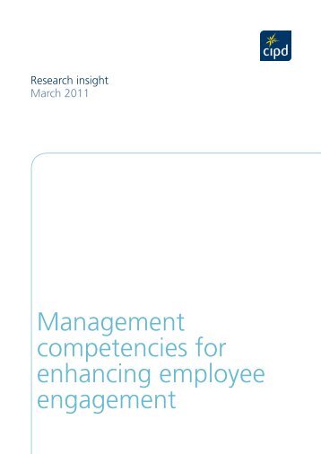 Management competencies for enhancing employee ... - CIPD