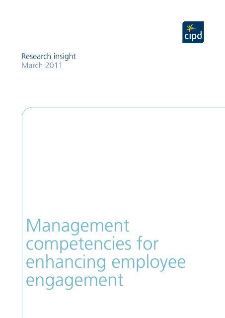 Management competencies for enhancing employee ... - CIPD