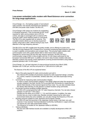 Low power embeded radio modem with Reed-Solomon error ...