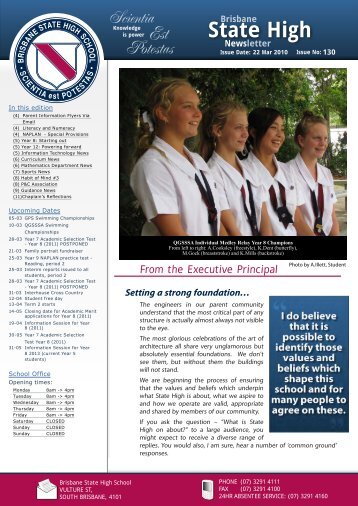 BSHS 2008 Newsletter - Brisbane State High School