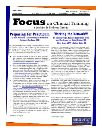 Focuson Clinical Training - Graduate School of Education and ...
