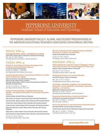 a full list of presentations and the faculty, alumni, and students who ...