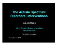 The Autism Spectrum Disorders: Interventions