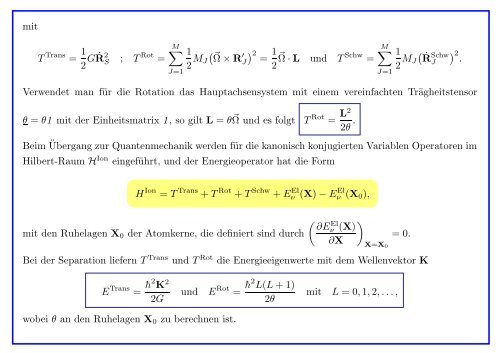 3.2 Kinetische Energie der Atomkerne