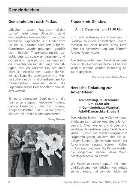 Ausgabe 83 Dezember 2012 - Januar 2013 - Heilig-Geist ...