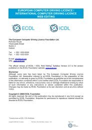 ECDL / ICDL Web Editing Syllabus 2.0 - ECDL Foundation