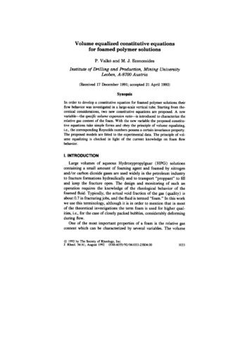 Volume equalized constitutive equations for foamed polymer solutions