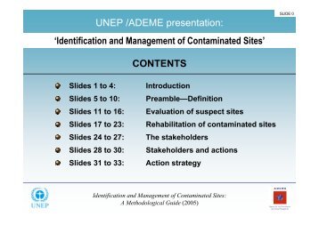 Identification and Management of Contaminated Sites - Ademe