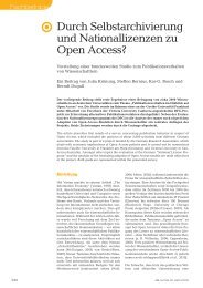 Durch Selbstarchivierung und Nationallizenzen zu Open Access?