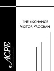 THE EXCHANGE VISITOR PROGRAM - ACPE